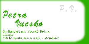 petra vucsko business card
